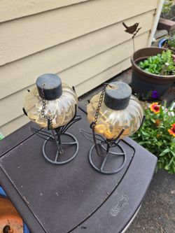 Amber colored lanterns