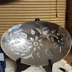 Old Town Imports serving dish 11x7 handcrafted skilled artisan India aluminum copper silica foodsafe