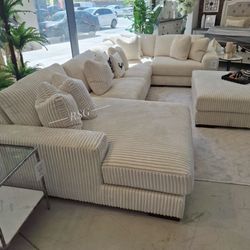 Living Room Furniture Modular Corduroy Sectional Couch Set Black, Brown, Ivory Sectional Couch Only $39 down payment 👉 Please ask Jon Green for a dis