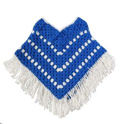 Hand Made Navy Blue Shawl