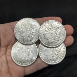 1884CC.1885CC.1887CC.1892CC  4 Morgan coins