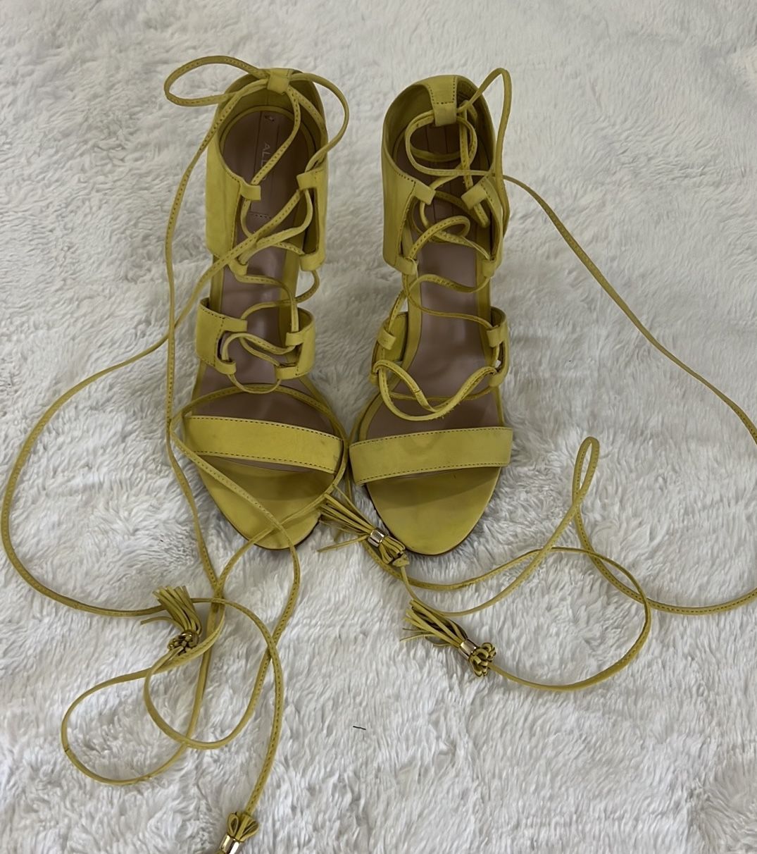Aldo Yellow Gladiator Heels Size 8.5