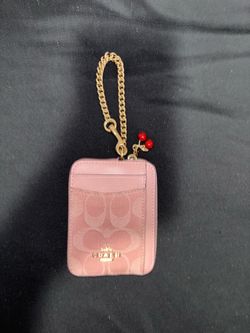 coach pink denim wallet