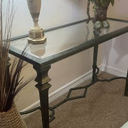 metal and glass table