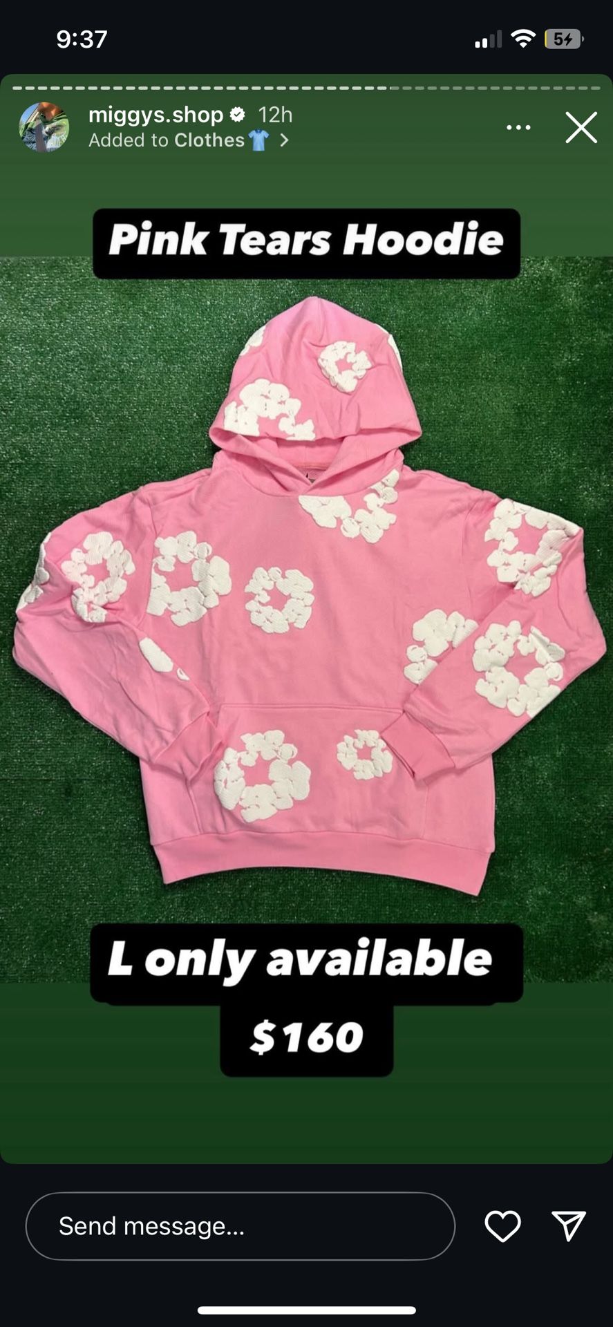 Denim Tears Pink Hoodie Large