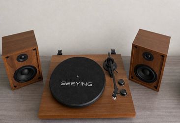 LIKE NEW SEEYING Bluetooth Turntable + Speaker Set
