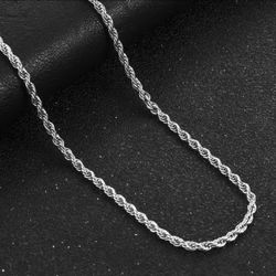 Men's and Women's Stainless Steel Punk Twist Rope Chain Neckless