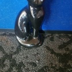 Black Cat Ceramic MCM 1960s 8 inch Tall