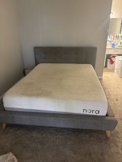 Nora Mattress with Gray Upholstered Platform Bed Frame