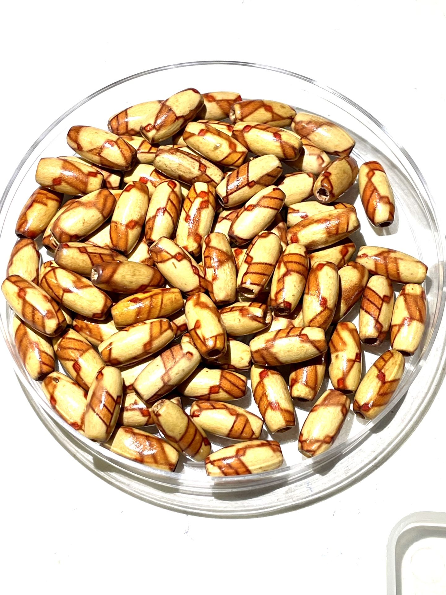 Lightweight Patterned Wood Beads