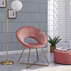 Blush Pink Modern Velvet Accent Chair