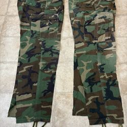 Military Surplus Woodland M81 BDU Pants, Large Long