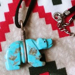 Zuni Turquoise Bear Fetish