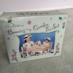 1994 New Children’s Bunnies In The Garden Tea Set 23 Piece Set By Mercuries