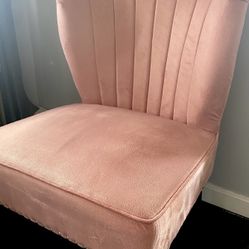 Set Of 2 Light Pink Accent Chairs