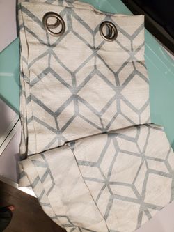 Green And White Curtains