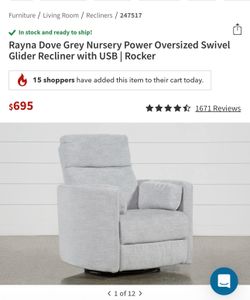 Rayna Dove Grey Nursery Rocker