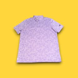 Adidas Prisma Print Polo Golf Shirt Mens XL Polyester Bliss lilac Purple Glow