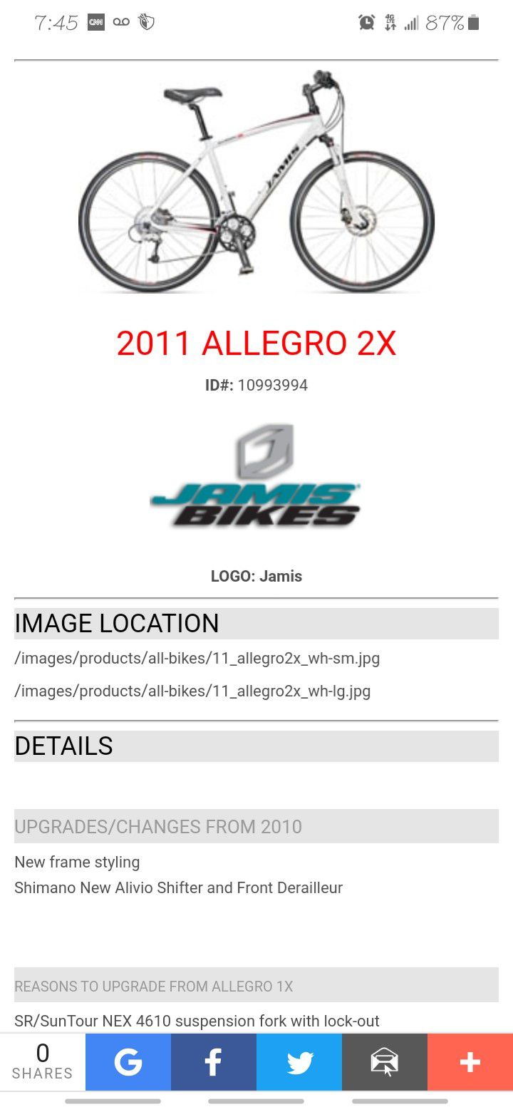 Jamis Allegro 2x suntour bike