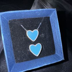 Heart Turquoise Van Cleef Silver Set 