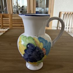 Pretty Hand Painted “Celina” Pitcher Made In Portugal
