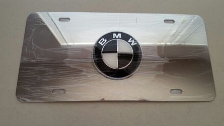 Bmw stainless chrome front license plate frame
