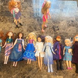 X8) Disney Dolls, X3) Vintage Mattel Dolls Plus X1 ) Random 