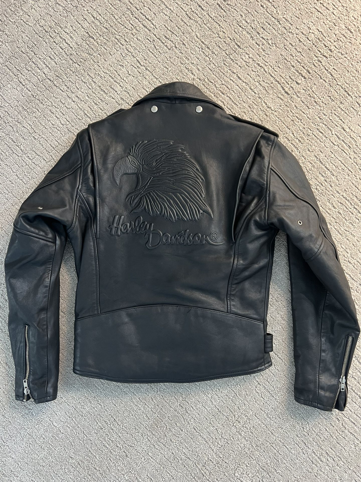 1989 Vintage Harley Davidson Leather Motorcycle Jacket Embossed Eagle