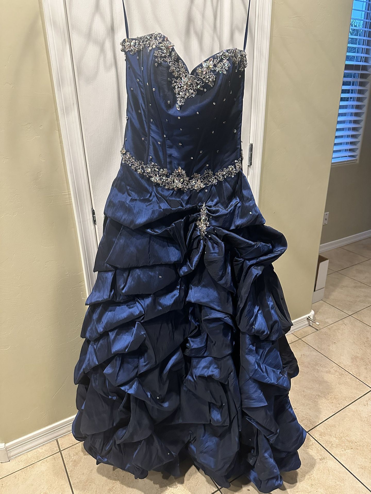 Navy blue Quincenera Dress