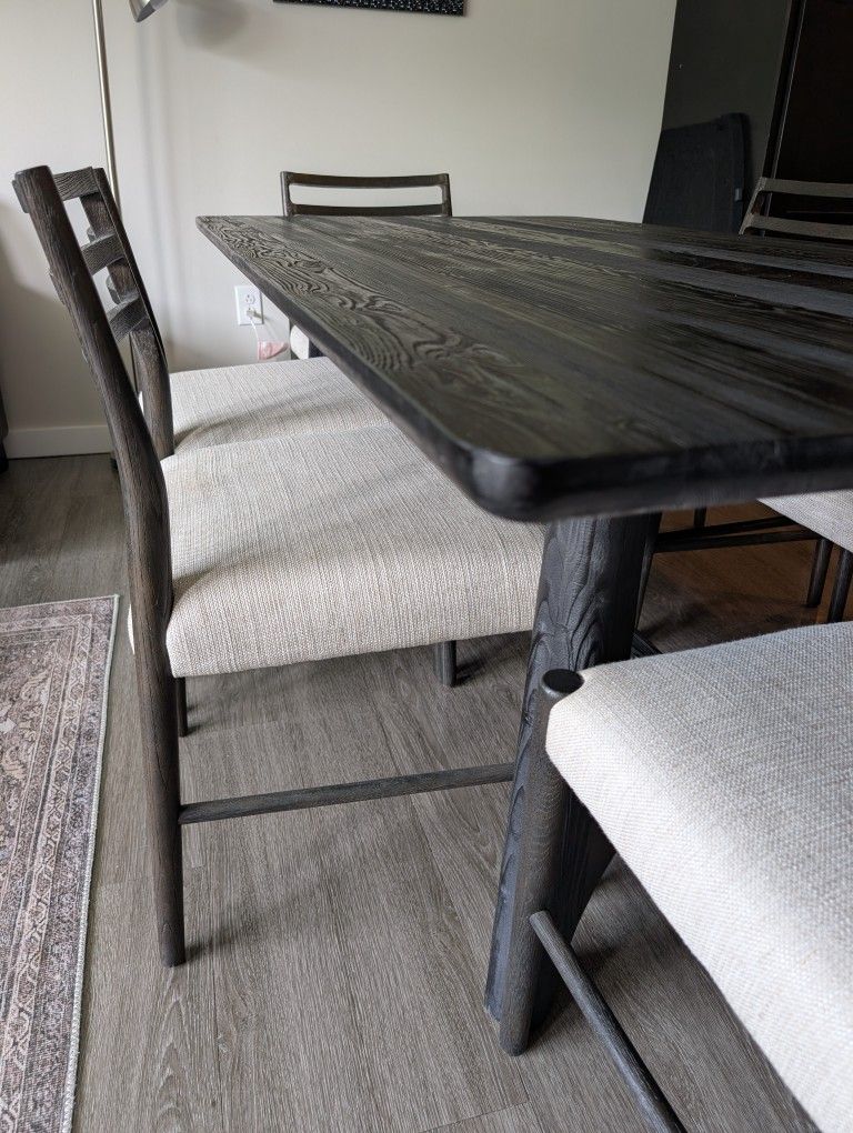 West Elm Tanner Dining Table With Six Chairs