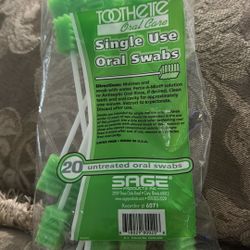 Oral New Swabstick Green New 20 Ct .
