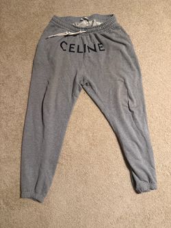 Celine gray sweatpants with black Celine logo #luxury #designer size XL