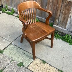 Antique Court Reporters Chair, Solid Wood