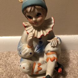 Vintage Porcelain Clown Music Box