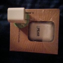 Pear Wireless Earbuds New!Similar To Apple Earbuds Comes W/Real Apple Charger Block 