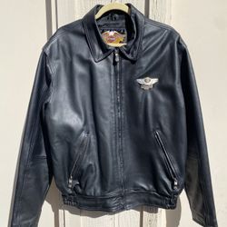 Harley Davidson Motorcyle Jacket Black XL Genuine Leather 100th Anniversary!