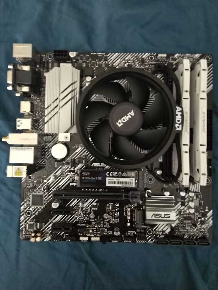 Ryzen 5 5600X Gaming Bundle – ASUS B550M-A WiFi II + 16GB DDR4 + 1TB NVMe + Cooler + Fan Hub