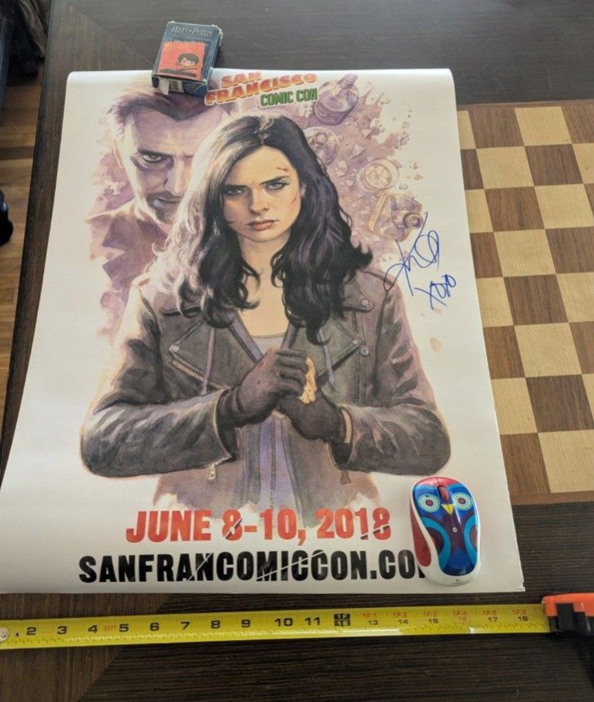 Krysten Ritter David Tenant San Francisco Comic Con 2018 Poster Autograph 18 X24