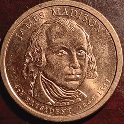 James Madison 4th President (1809 ● 1817) 2007 Mint US One Dollar Gold Coin Rare