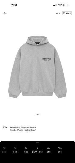 Grey essential hoodie size large