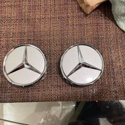 Mercedes Wheel Center Caps. 2 Pc Set