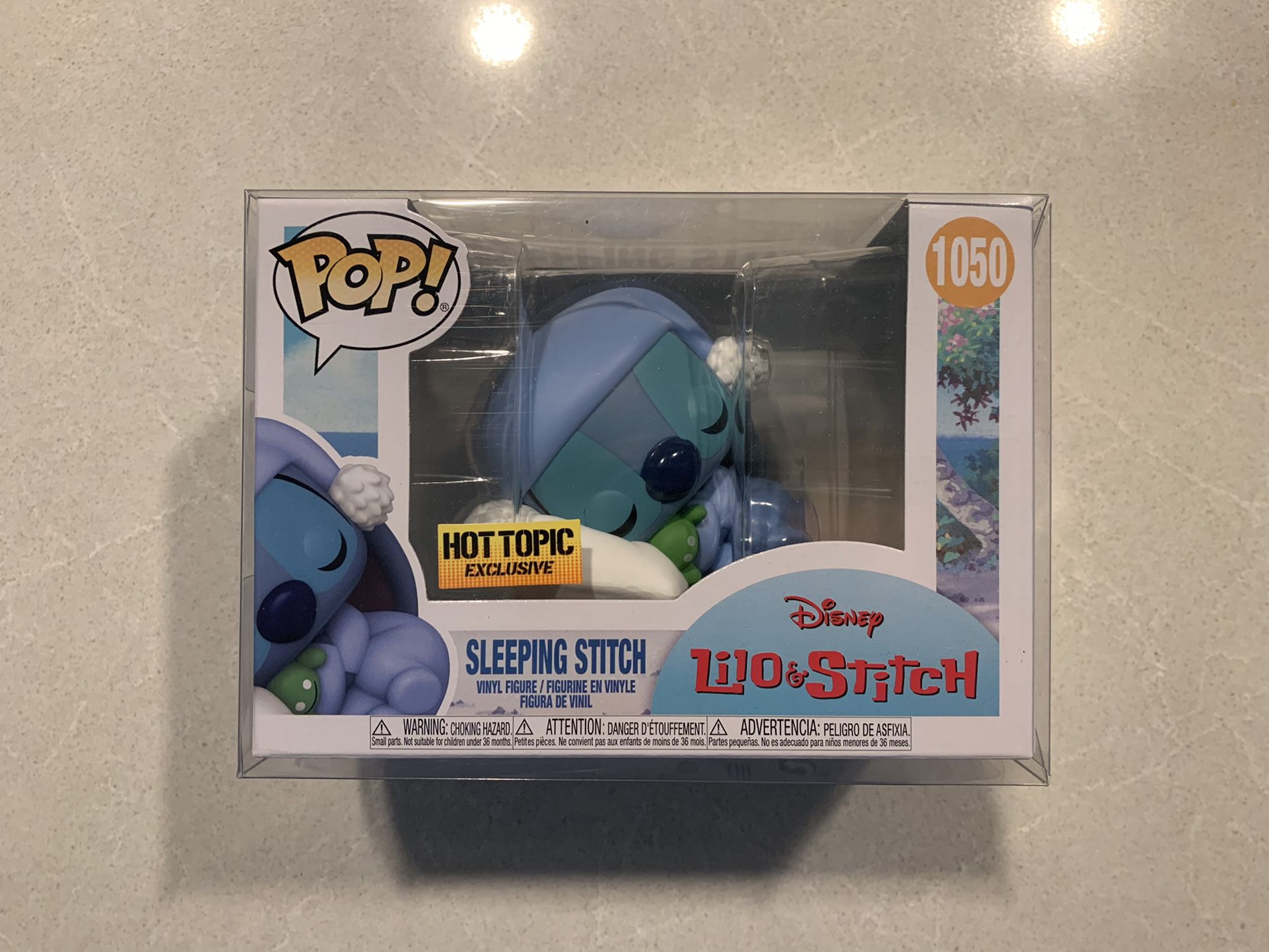 Sleeping Stitch Funko Pop *MINT* Hot Topic Exclusive Lilo Disney 1050 with protector Napping Lying Laying Down