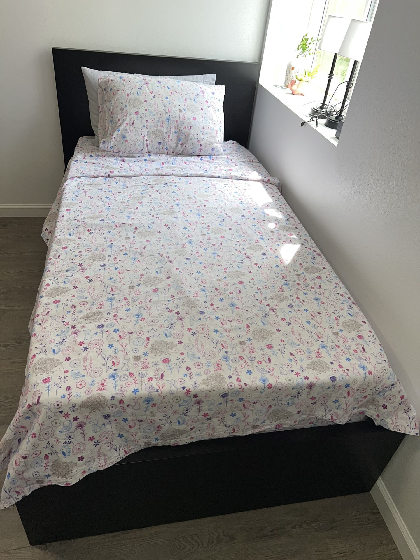 Twin Bed Frame + Nightstand