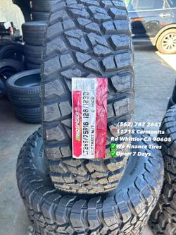 285/75R16 LT Landspider M/T New Set of Tires Installed and Balanced Set de Llantas Nuevas Instaladas y Balanceadas