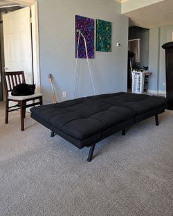 Mainstays 72" Memory Foam Futon Sofa Bed Black + Waterproof Cover