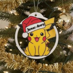 Personalized Pikachu Ornament 