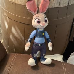 Disney Store Zootopia Judy Hopps Plush Police Officer Cop Bunny Rabbit 
