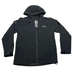 Salty Crew Long Range Jacket Large L Waterproof Fishing Shell Coat Black