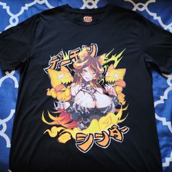 Gamersupps Sinder Hellhound Shirt, Adult Small, Black and Orange