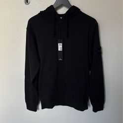 Stone Island Black Logo Patch Cotton Hoodie